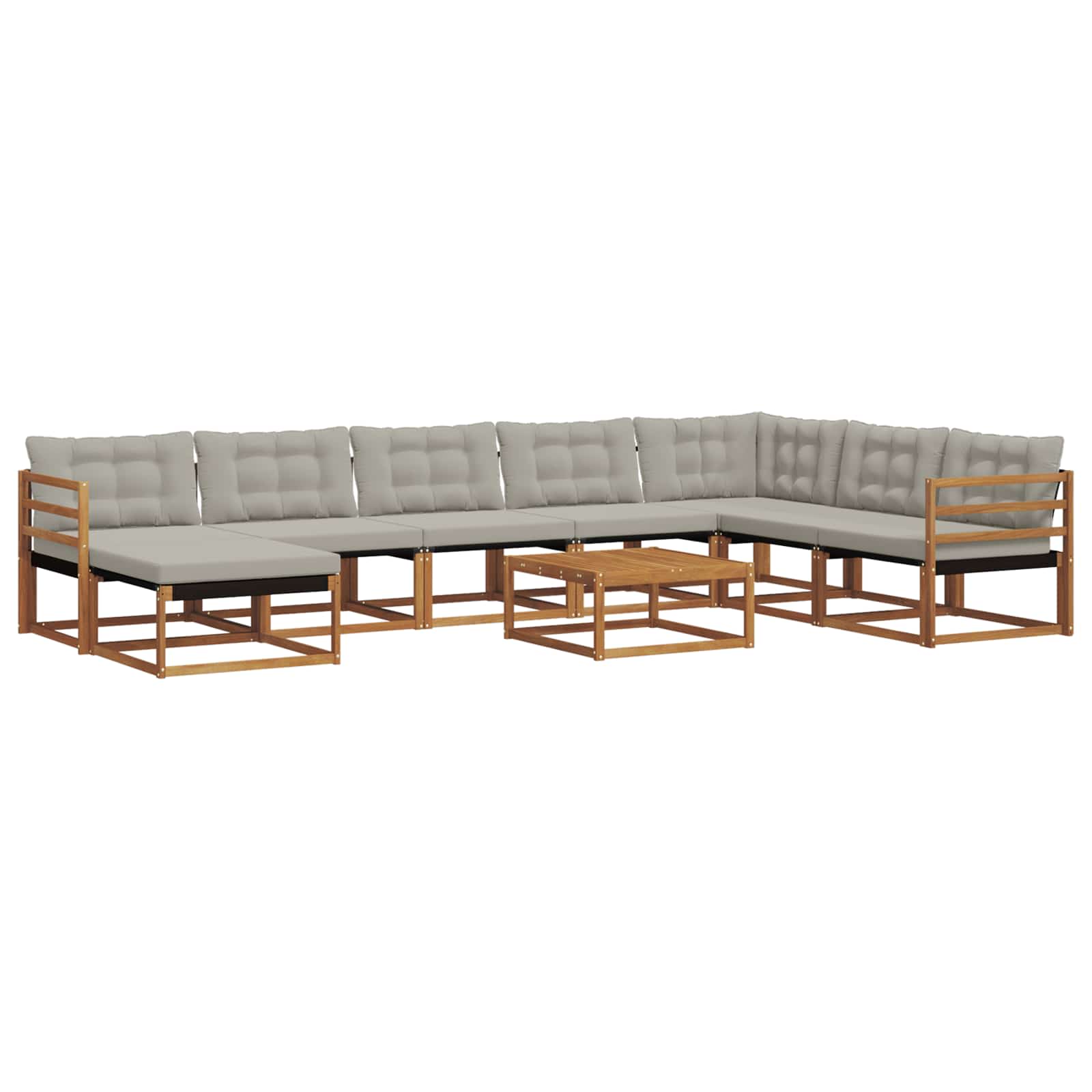 Set di divani da esterno 9 pcs Grigio Naturale e Chiaro | homemem39