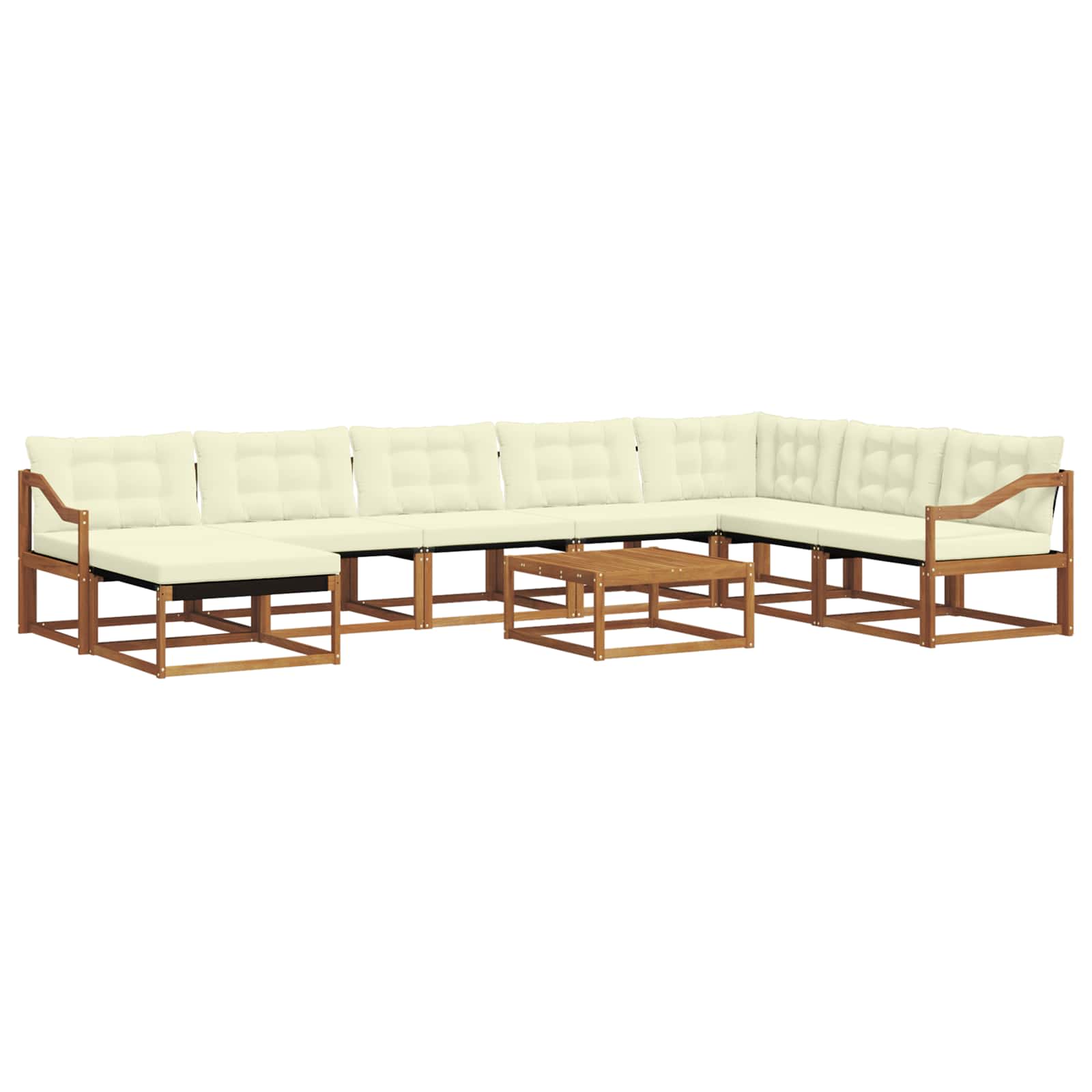 Set di divani da esterno con cuscino 9 pcs Naturale e Crema | homemem39