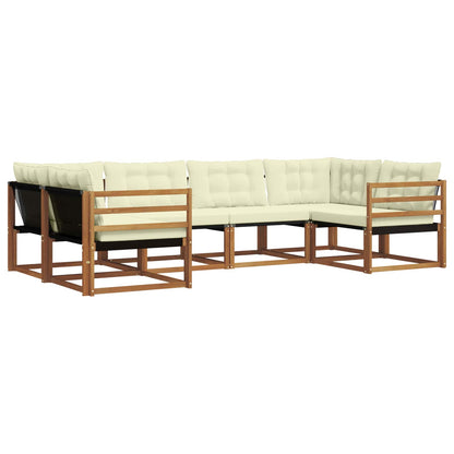 Set di divani da esterno con cuscino 6 pcs Naturale e Crema