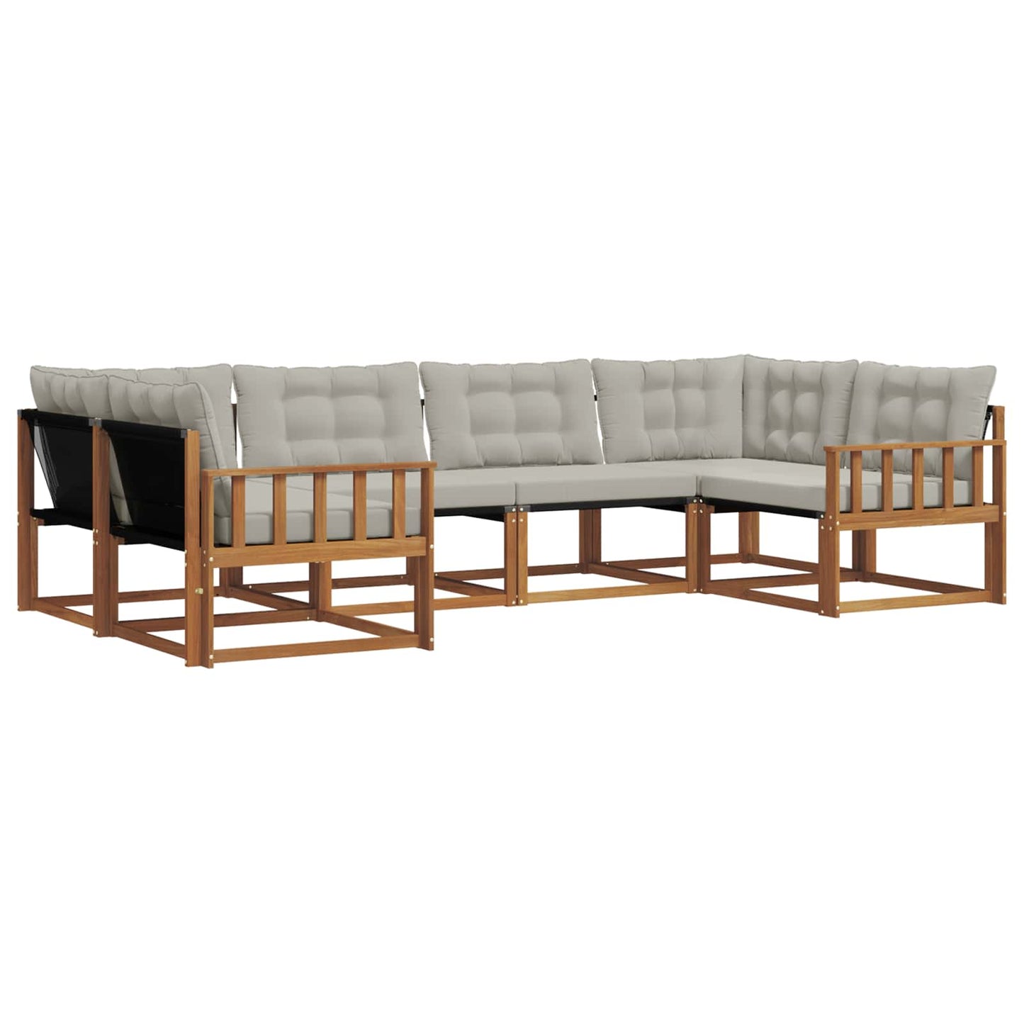 Set di divani da esterno 6 pcs Grigio Naturale e Chiaro | homemem39