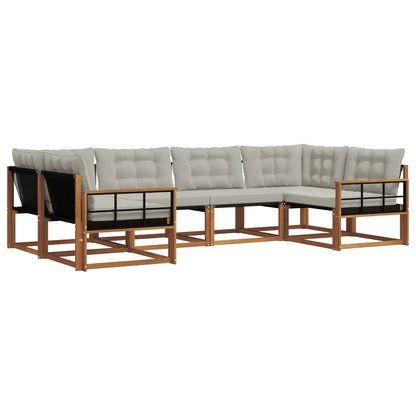 Set di divani da esterno 6 pcs Grigio Naturale e Chiaro | homemem39