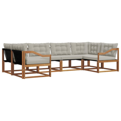 Set di divani da esterno 6 pcs Grigio Naturale e Chiaro | homemem39