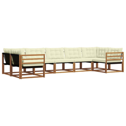Set di divani da esterno con cuscino 7 pcs Naturale e Crema