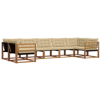 Set di divani da esterno con cuscino 7 pcs Naturale e Beige