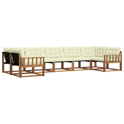 Set di divani da esterno con cuscino 7 pcs Naturale e Crema