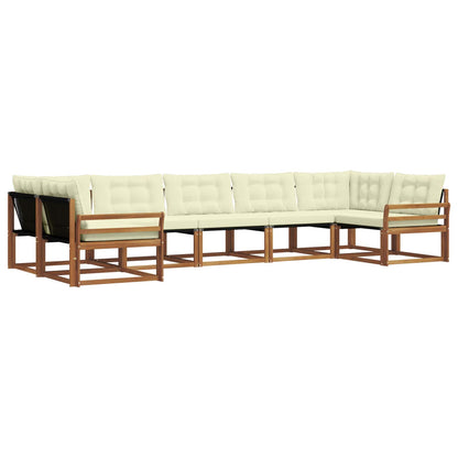 Set di divani da esterno con cuscino 7 pcs Naturale e Crema