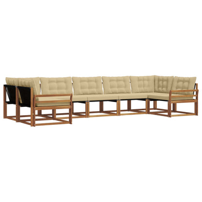 Set di divani da esterno con cuscino 7 pcs Naturale e Beige