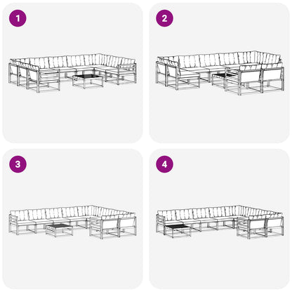 Set di divani da esterno 10 pcs Grigio Naturale e Chiaro | homemem39