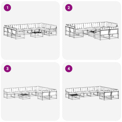 Set di divani da esterno 10 pcs Grigio Naturale e Chiaro | homemem39