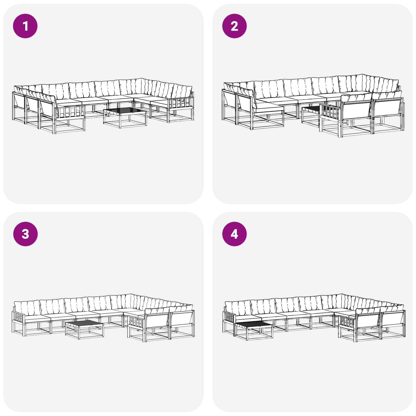 Set di divani da esterno 10 pcs Grigio Naturale e Chiaro | homemem39