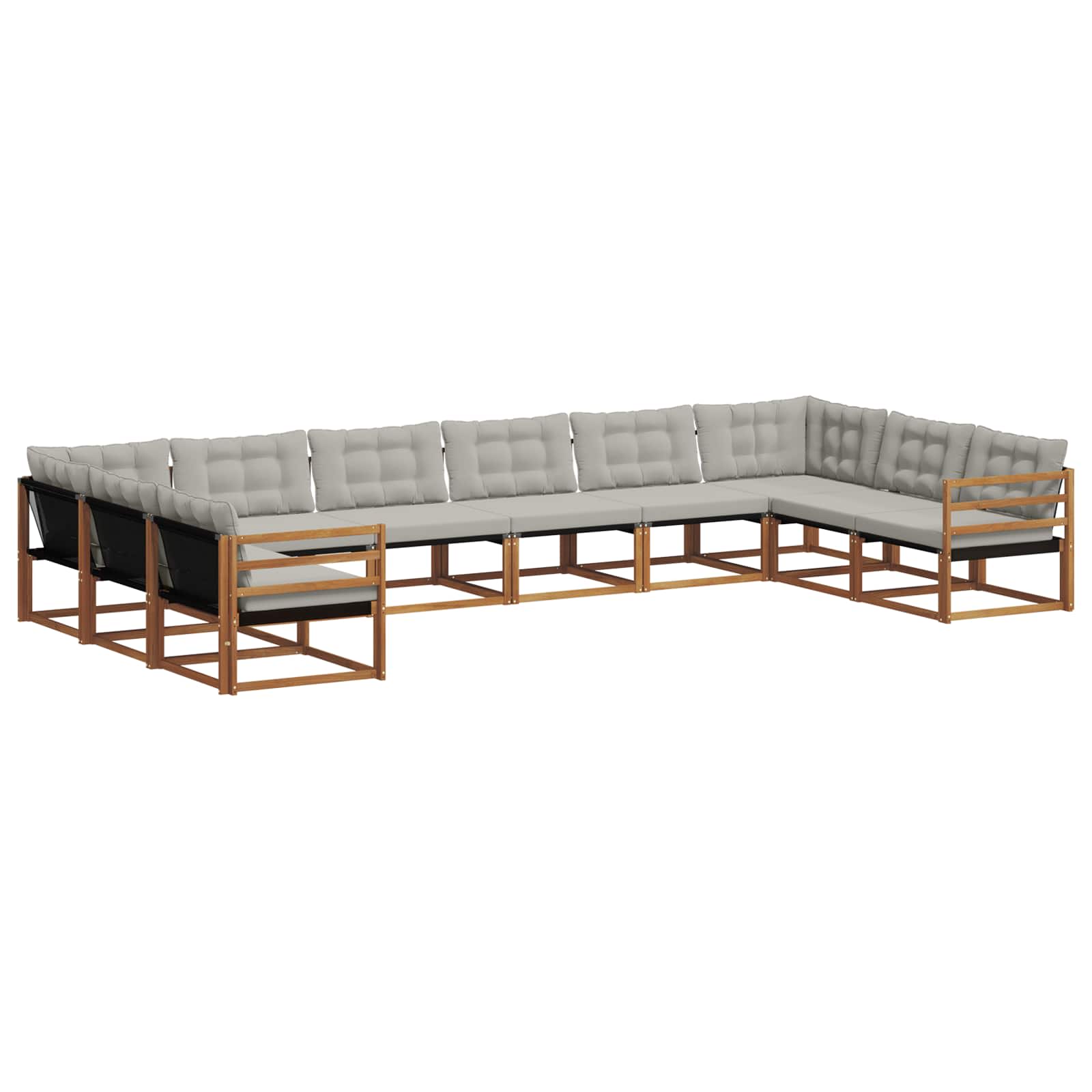 Set di divani da esterno 10 pcs Grigio Naturale e Chiaro | homemem39