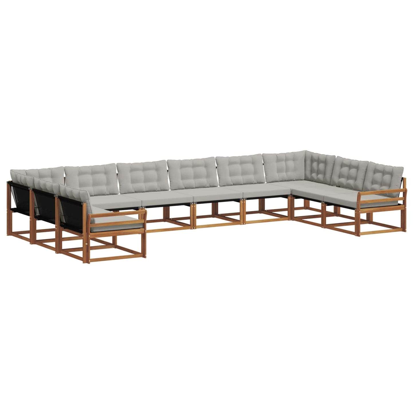 Set di divani da esterno 10 pcs Grigio Naturale e Chiaro | homemem39