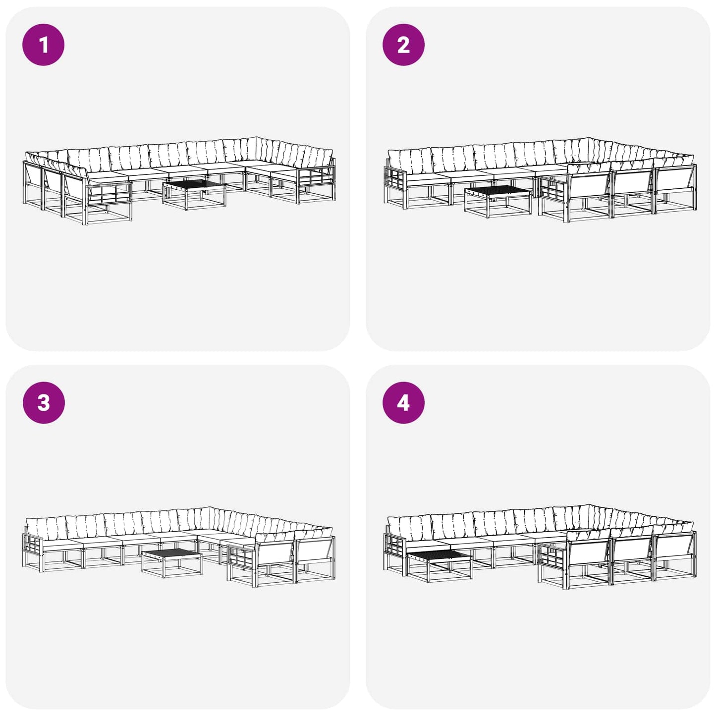 Set di divani da esterno 11 pcs Grigio Naturale e Chiaro | homemem39