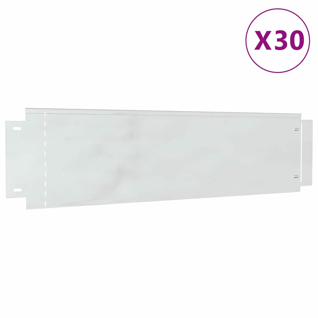 Bordure per prato 30 pcs Argento 100 x 25 x 0,07 cm | homemem39