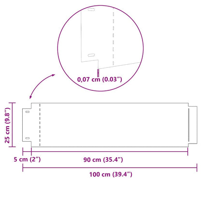 Bordure per prato 30 pcs Argento 100 x 25 x 0,07 cm | homemem39