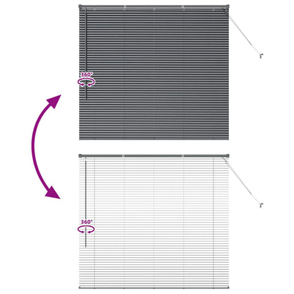 Tendaggi a veneziana Grigio scuro 130 x 140 cm Alluminio