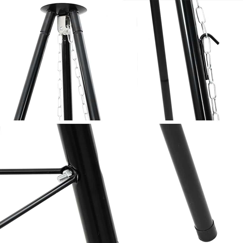 Treppiede da Campeggio Nero 92 x 92 x 151,5 cm Acciaio | homemem39
