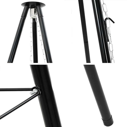 Treppiede da Campeggio Nero 92 x 92 x 151,5 cm Acciaio | homemem39