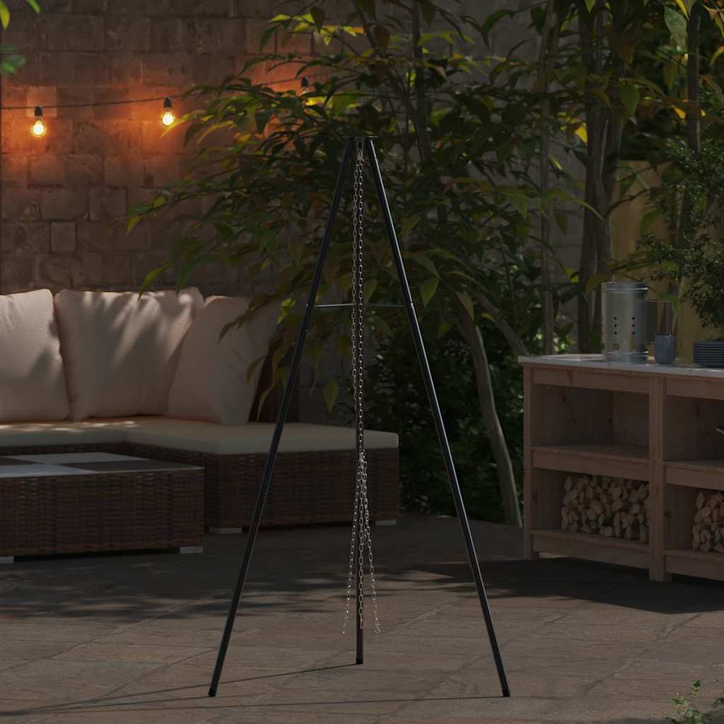 Treppiede da Campeggio Nero 92 x 92 x 151,5 cm Acciaio | homemem39