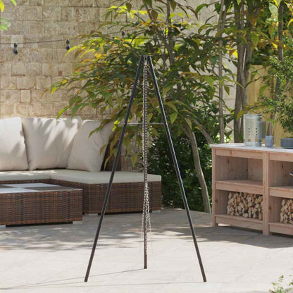 Treppiede da Campeggio Nero 92 x 92 x 151,5 cm Acciaio | homemem39