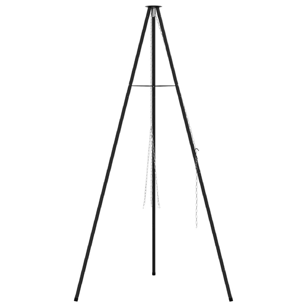 Treppiede da Campeggio Nero 92 x 92 x 151,5 cm Acciaio | homemem39