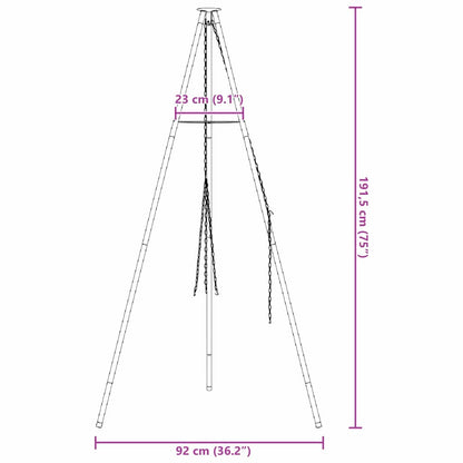 Treppiede da Campeggio Nero 92 x 92 x 191,5 cm Acciaio | homemem39