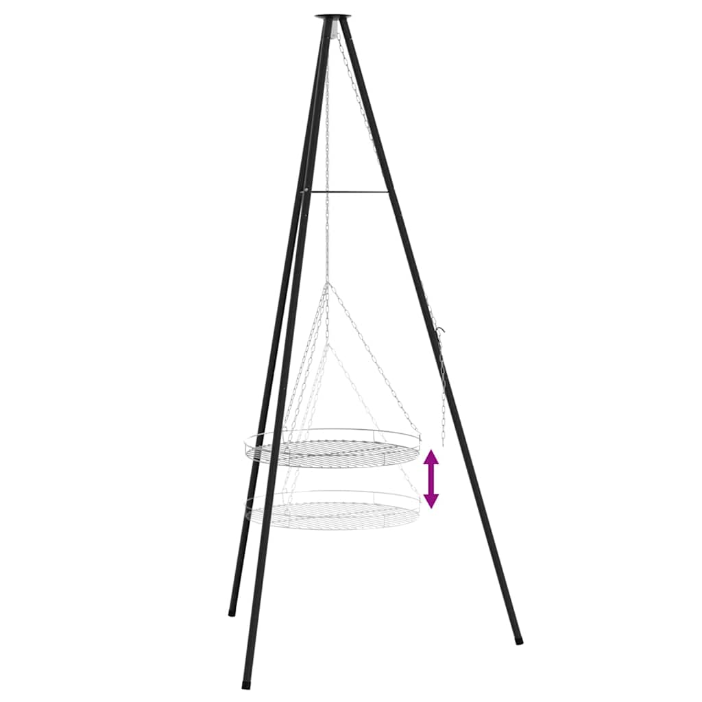 Treppiede da Campeggio 2 pcs Nero Acciaio | homemem39