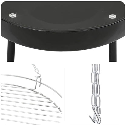 Treppiede da Campeggio 3 pcs Nero Acciaio | homemem39