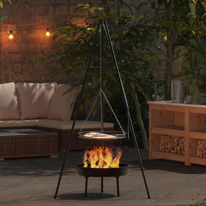 Treppiede da Campeggio 3 pcs Nero Acciaio | homemem39
