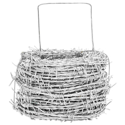 Fil di Ferro Spinato Argento 50 m Acciaio Zincato a Caldo