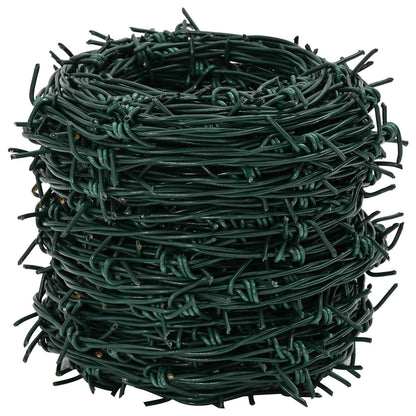 Fil di Ferro Spinato Verde 100 m Acciaio Zincato a Caldo | homemem39