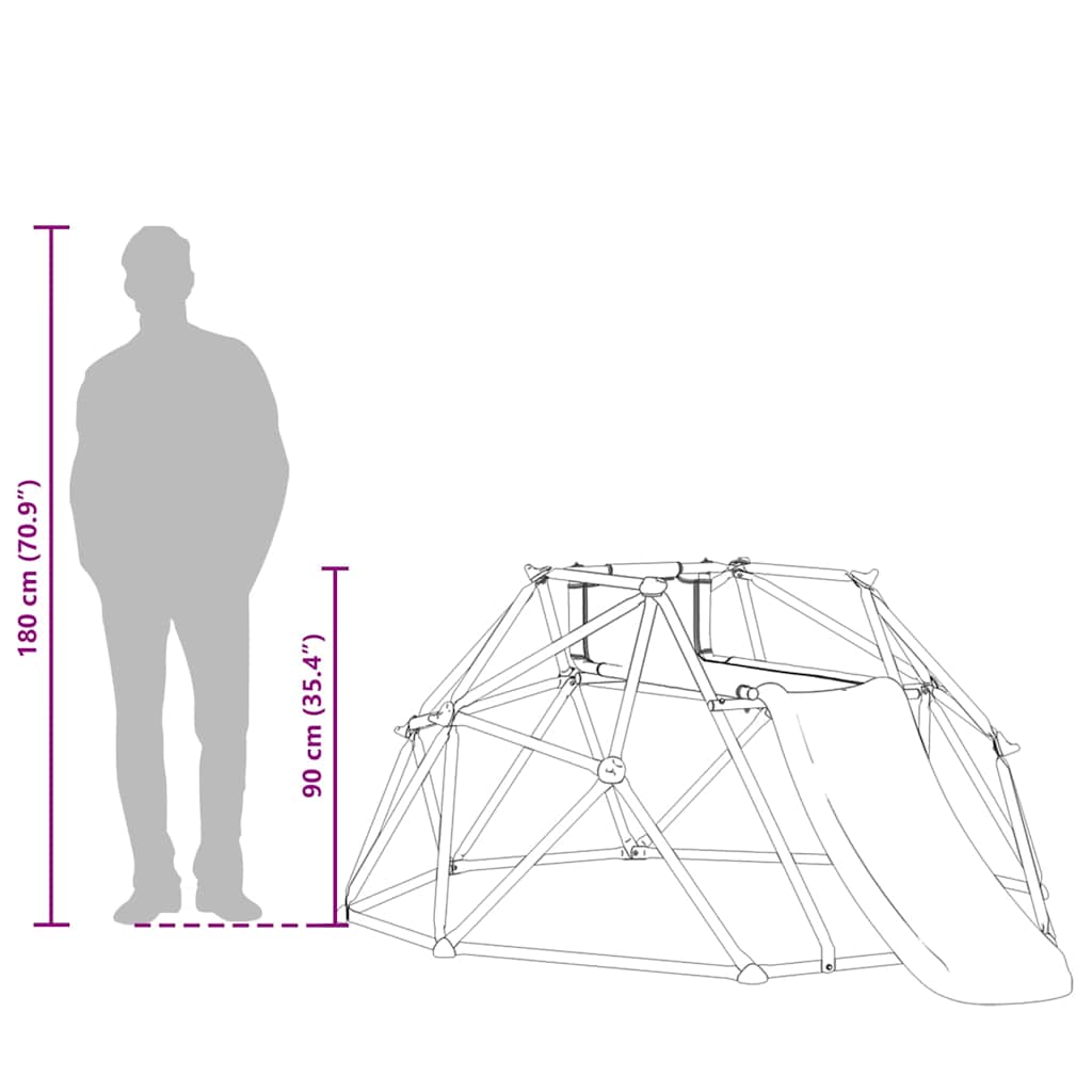 Dome per arrampicata per bambini Blu 6FT con Scivolo Acciaio | homemem39