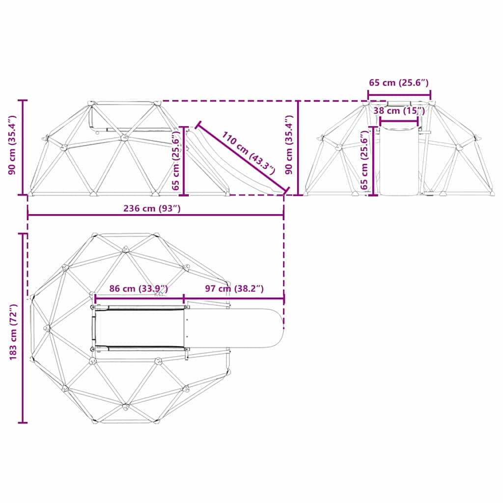 Dome da Arrampicata Blu Acciaio - homemem39