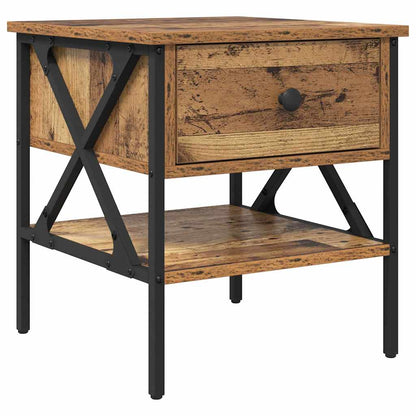 Comodino con cassetto 2 pcs Legno vecchio 40 x 42 x 45 cm
