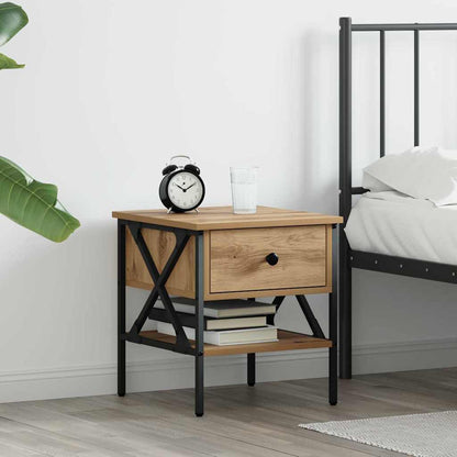 Comodino con cassetto rovere artigianale 40 x 42 x 45 cm