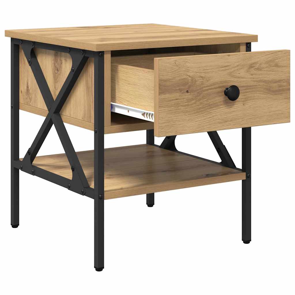 Comodino con cassetto rovere artigianale 40 x 42 x 45 cm | homemem39