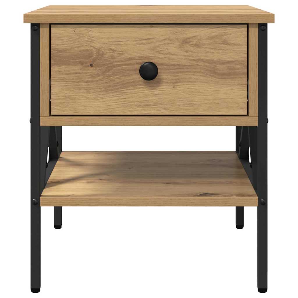 Comodino con cassetto rovere artigianale 40 x 42 x 45 cm | homemem39
