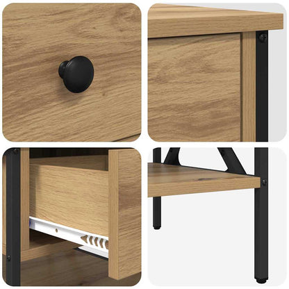 Comodino con cassetto 2 pcs rovere artigianale 40 x 42 x 45 cm | homemem39