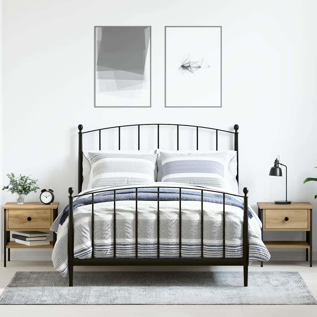 Comodino con cassetto 2 pcs rovere artigianale 40 x 42 x 45 cm | homemem39