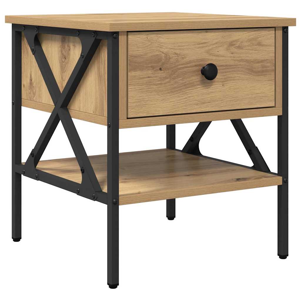 Comodino con cassetto 2 pcs rovere artigianale 40 x 42 x 45 cm | homemem39