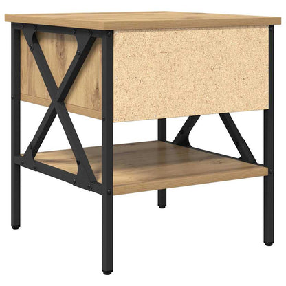 Comodino con cassetto 2 pcs rovere artigianale 40 x 42 x 45 cm