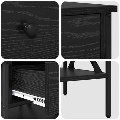Comodino con cassetto Rovere nero 40 x 42 x 45 cm | homemem39
