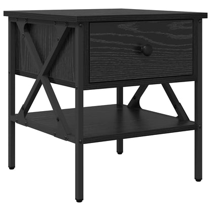 Comodino con cassetto Rovere nero 40 x 42 x 45 cm