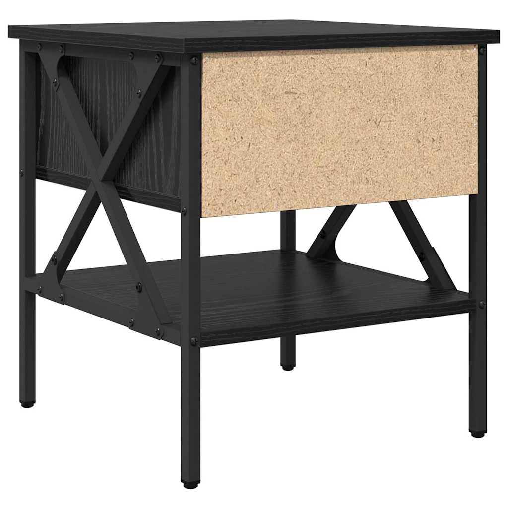 Comodino con cassetto Rovere nero 40 x 42 x 45 cm | homemem39