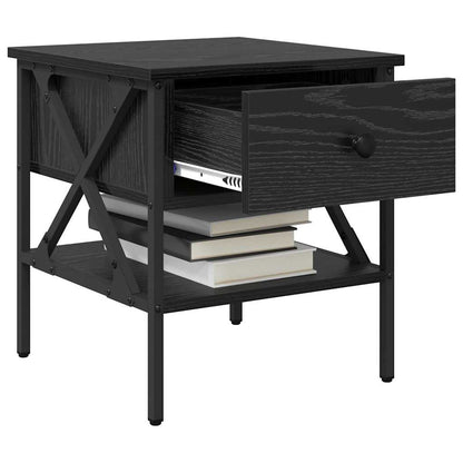 Comodino con cassetto Rovere nero 40 x 42 x 45 cm