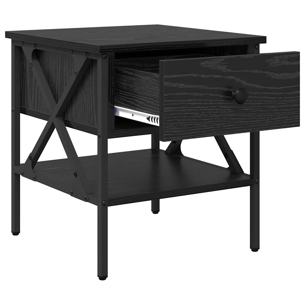Comodino con cassetto 2 pcs Rovere nero 40 x 42 x 45 cm | homemem39