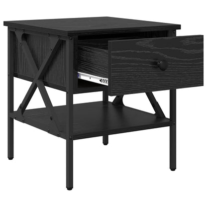 Comodino con cassetto 2 pcs Rovere nero 40 x 42 x 45 cm | homemem39