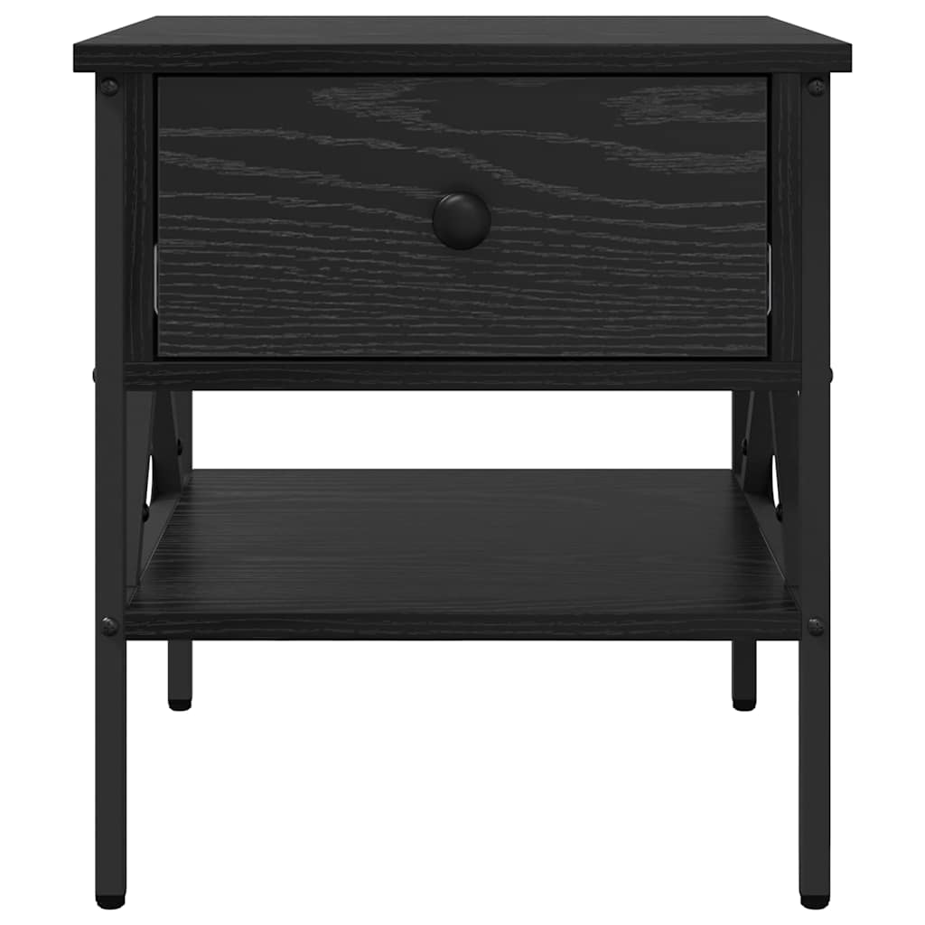 Comodino con cassetto 2 pcs Rovere nero 40 x 42 x 45 cm | homemem39