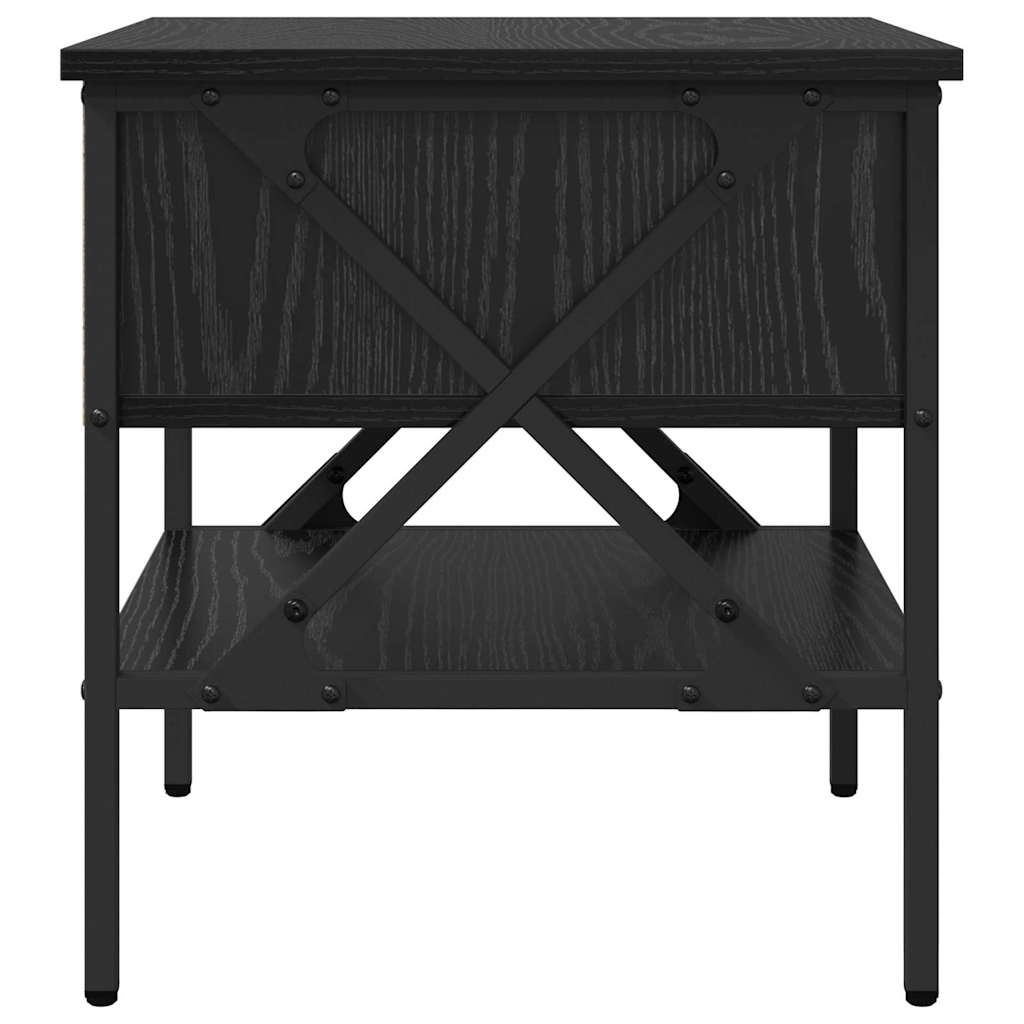 Comodino con cassetto 2 pcs Rovere nero 40 x 42 x 45 cm