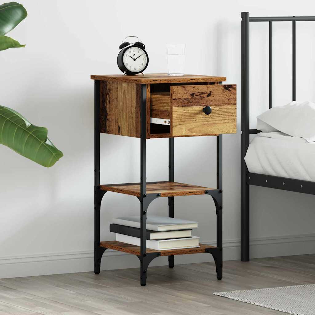 Armadio da Notte con cassetto 2 pcs Marrone 33.5 x 36 x 70 cm | homemem39